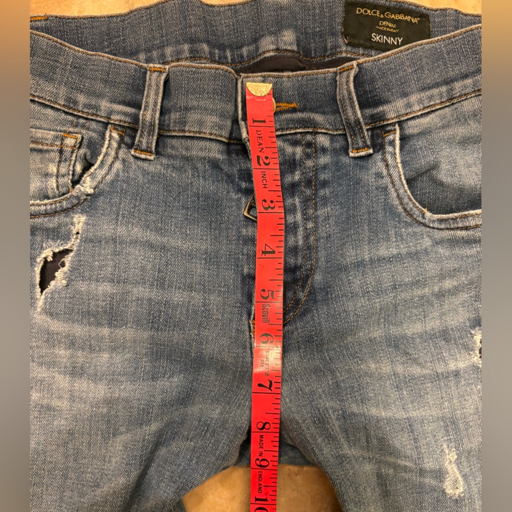Dolce & Gabbana Logo Plaque Distressed Skinny Jeans Size 46  US Size 10 - Picture 14 of 16